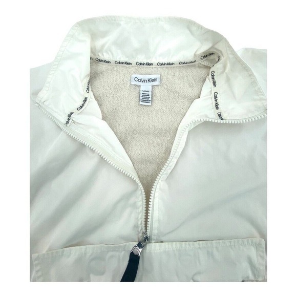 Calvin Klein Women's Fleece Jacket Windbreaker‎ Half Zip Mock Neck Pockets Large - Picture 4 of 8